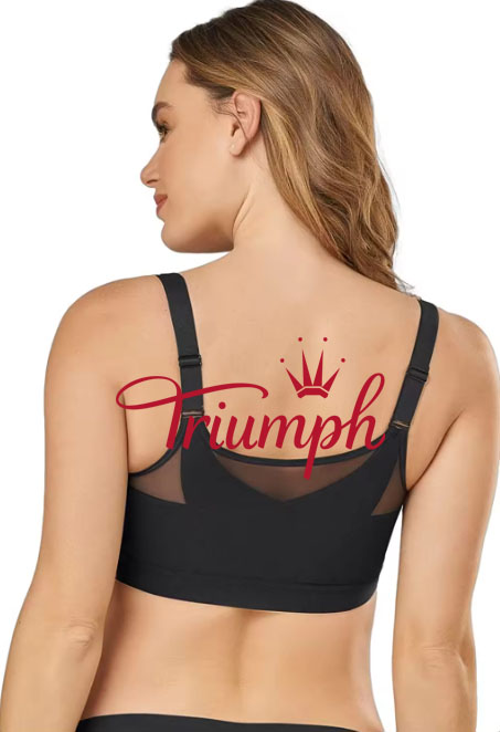 Triumph Damski biustonosz modelujący sylwetkę z pełnym pokryciem, zapinany z przodu, bezprzewodowy, podtrzymujący plecy